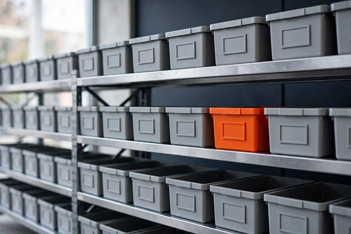 Labelled bins in rows